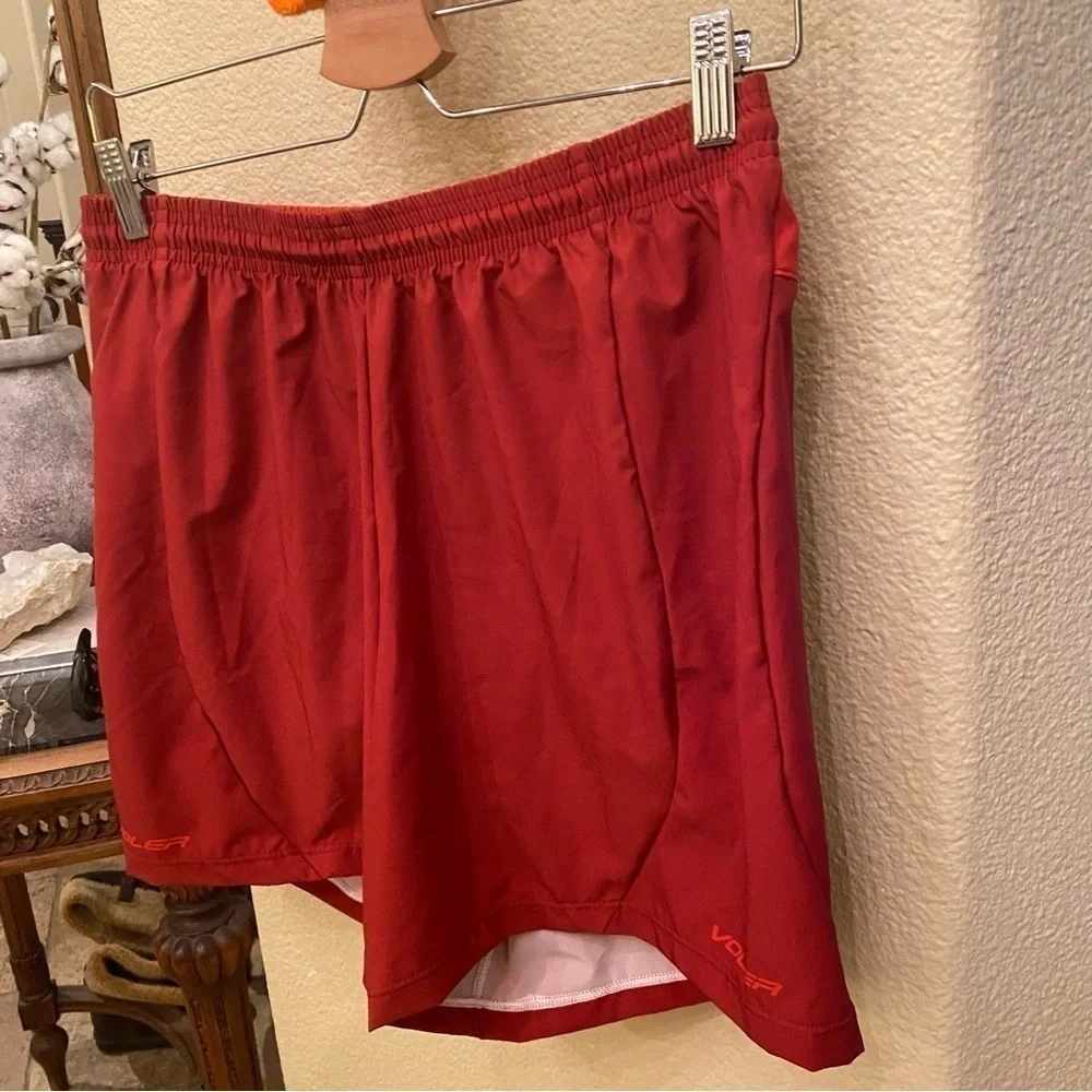 VOLER Men Red Orange Athletic Lined Shorts Size Large